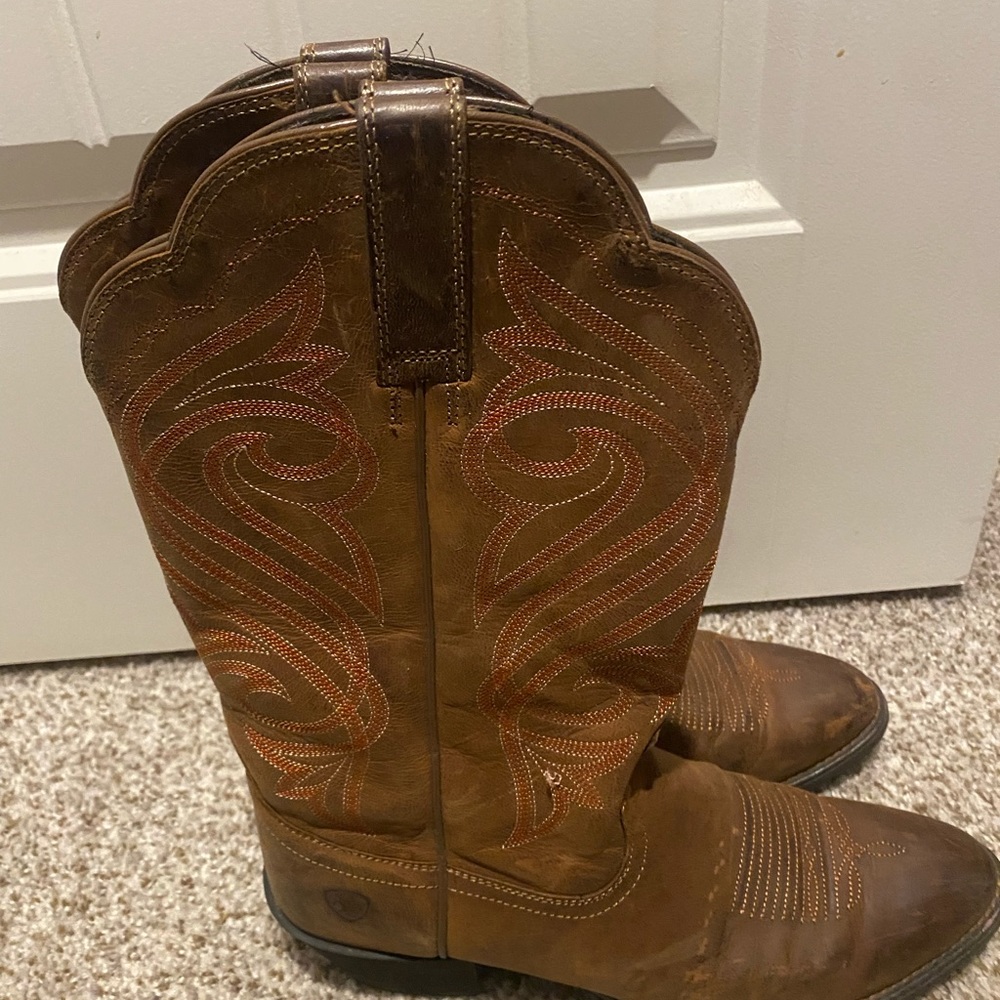 Ariat Brown Leather Cowboy Western Boots Women’s Size 8.5